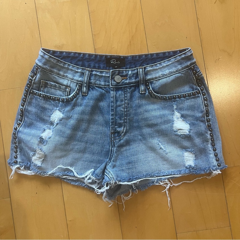 Rails Denim Short Distressed Stud size 27